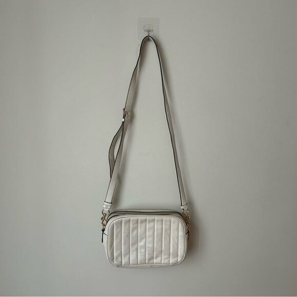 Coach Puffy Linear Quilting Jes Ivory Off White Chalk Leather Crossbody Bag - Picture 4 of 12